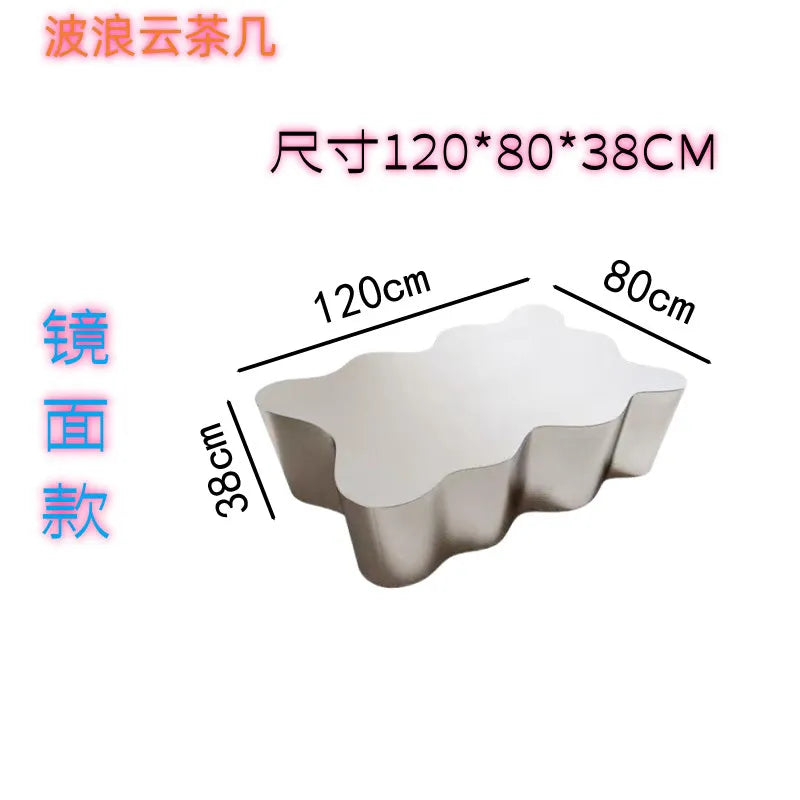 MDNG Modern Stainless Steel Coffee Table for Living Room Sealed Storage