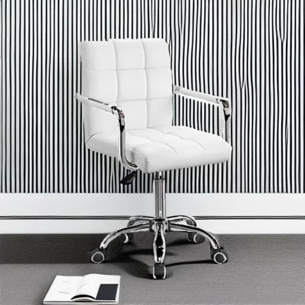 Furmax Mid Back Office Task Chair PU Leather Ribbed Ergonomic