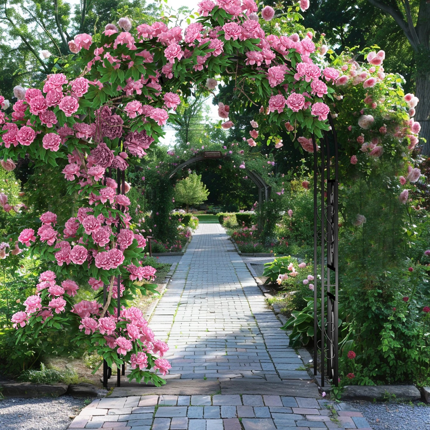 Heavy Duty Metal Garden Arbor Trellis for Climbing Plants Arch