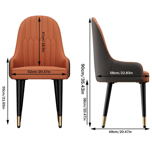 LUVODI Luxury Microfiber Leather Dining Chairs Set Of 2