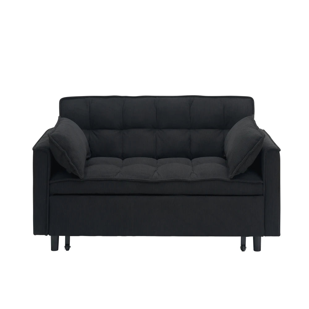 Corduroy Modular Sectional Sleeper Sofa With Pull Out Bed
