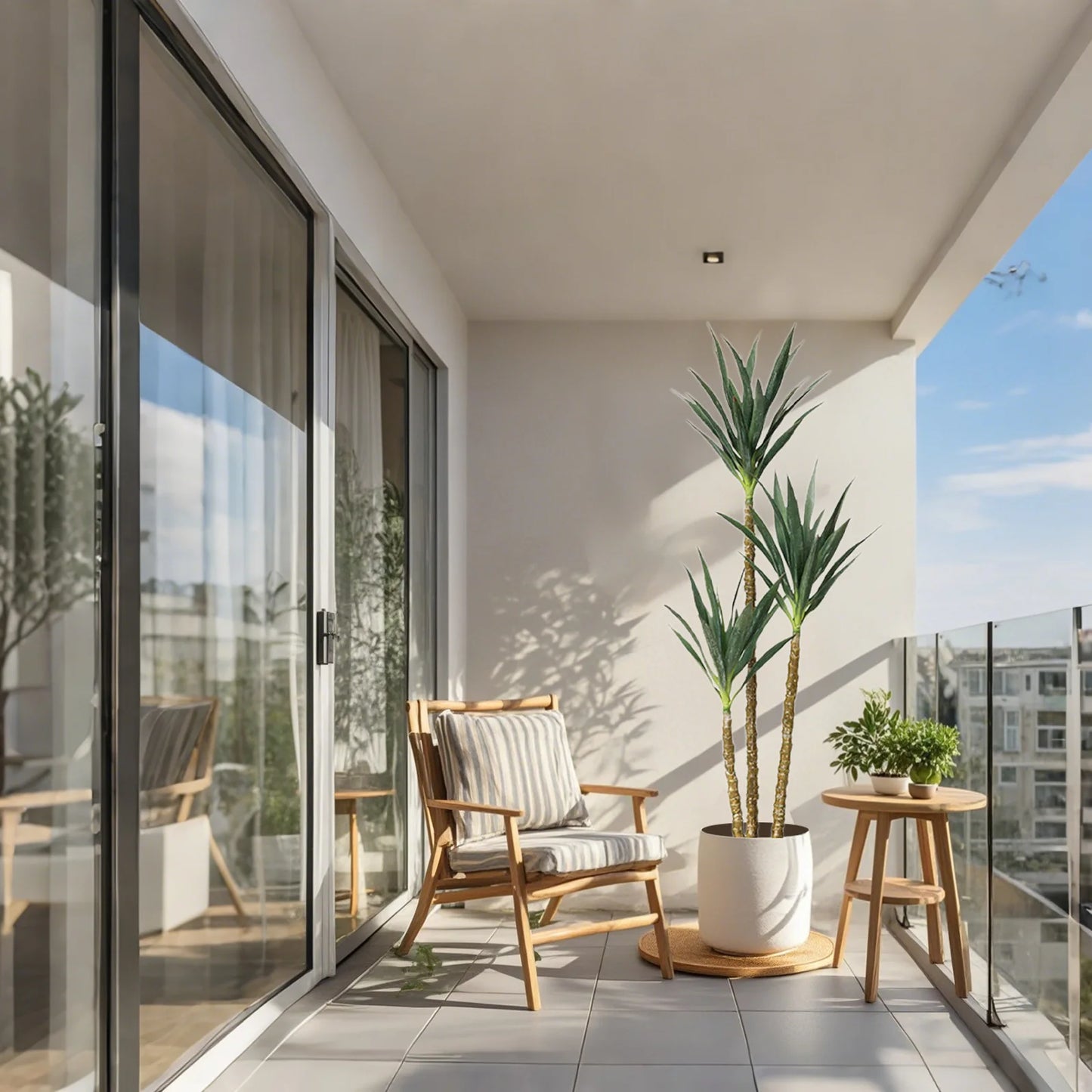 TWISTER.CK Artificial Agave Plant With Three Stems For Indoor Outdoor Decor