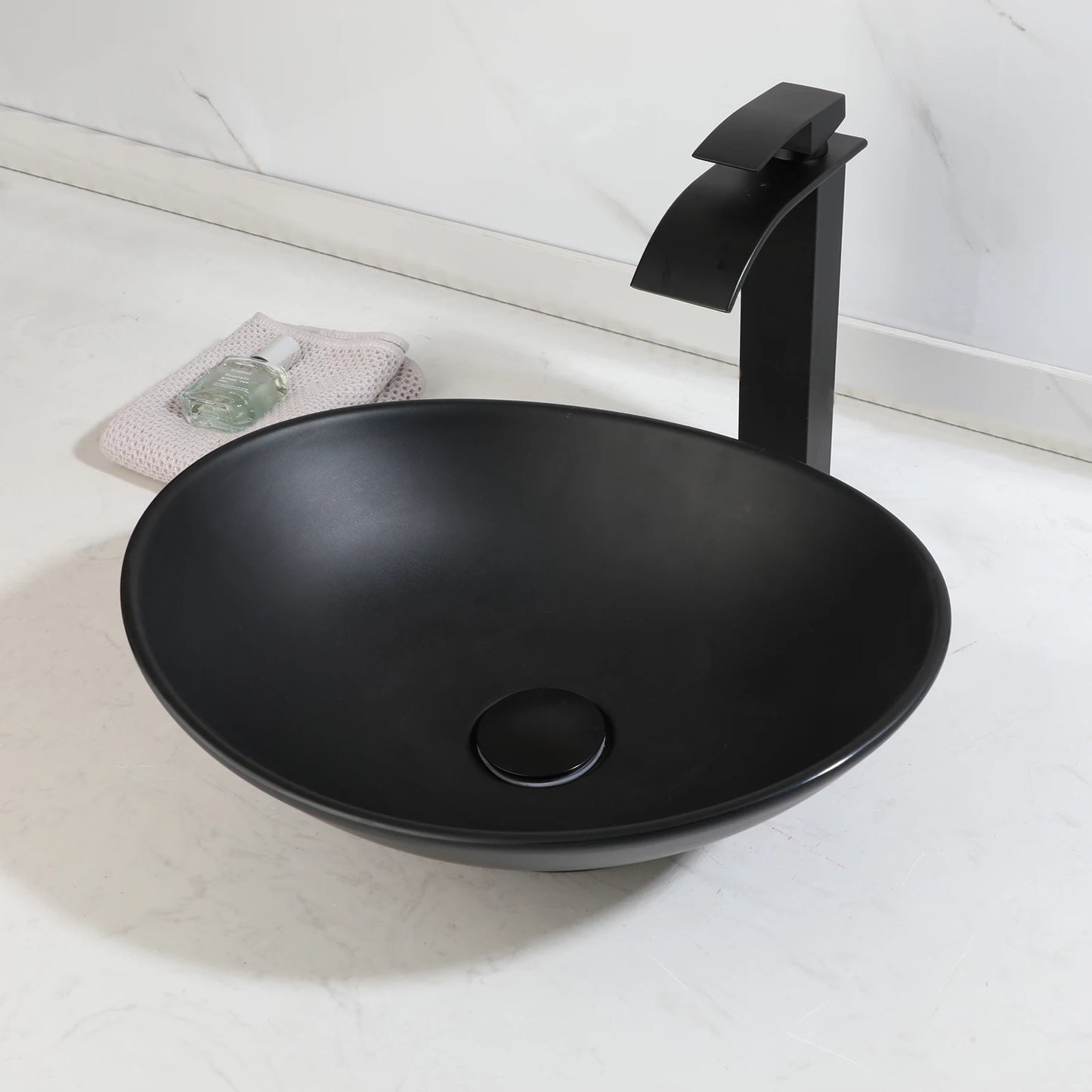 MEKKHALA Oval Acrylic Countertop Vessel Sink Bathroom Washbasin