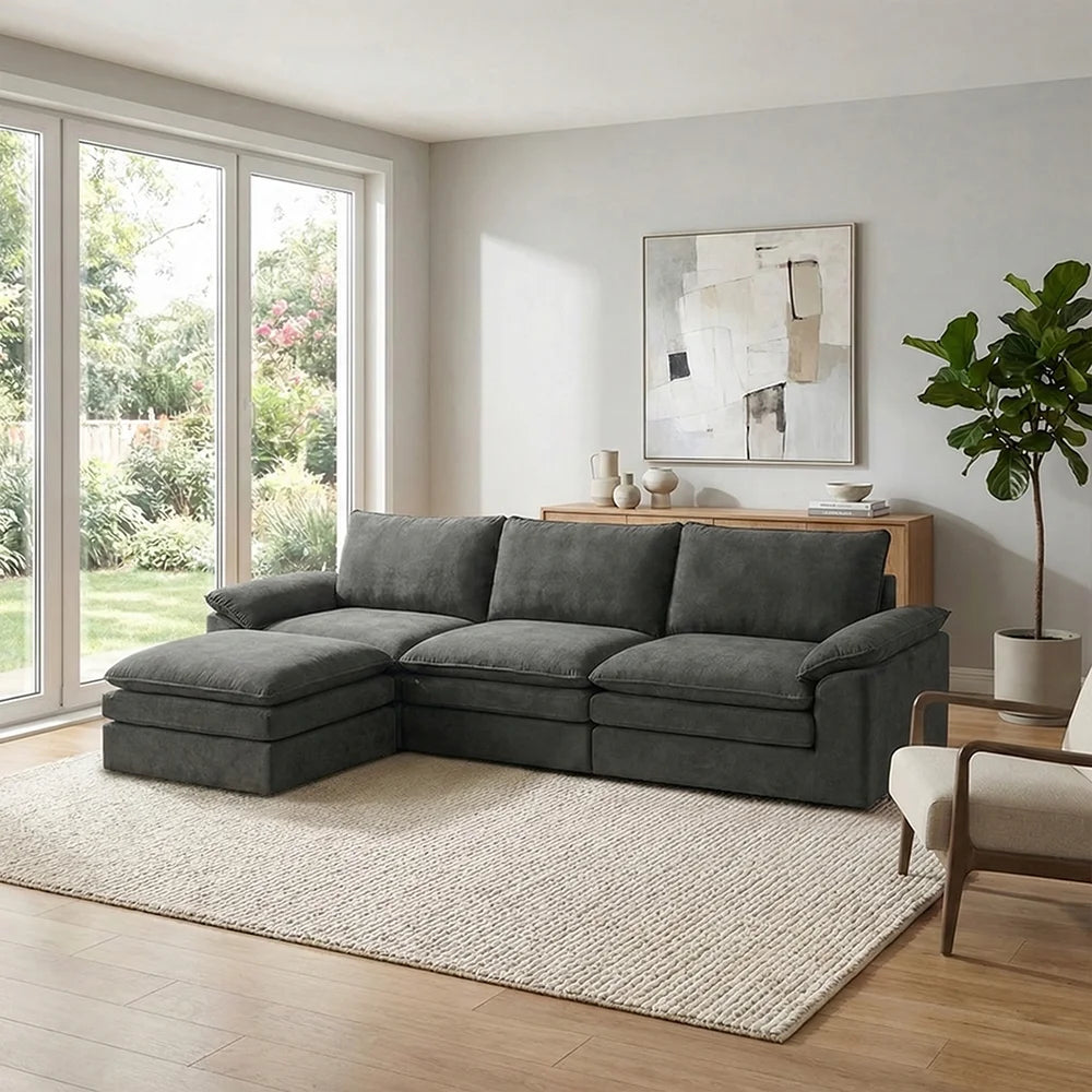 YQzyphyna Modern Cloud Modular Sofa With Memory Foam And Pillows