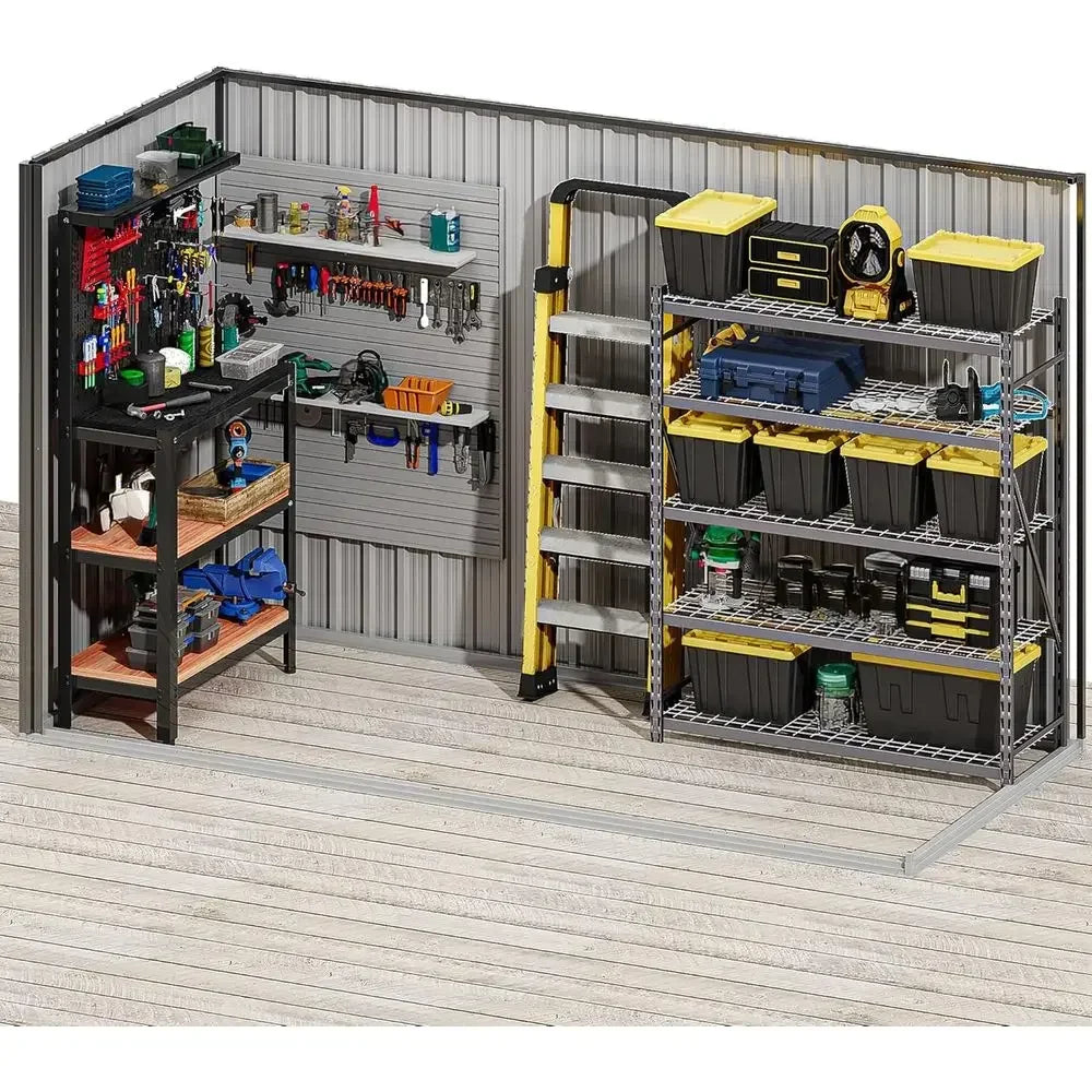 Durable Metal Outdoor Storage Shed Secure Ventilated Tools Bikes Lawnmowers
