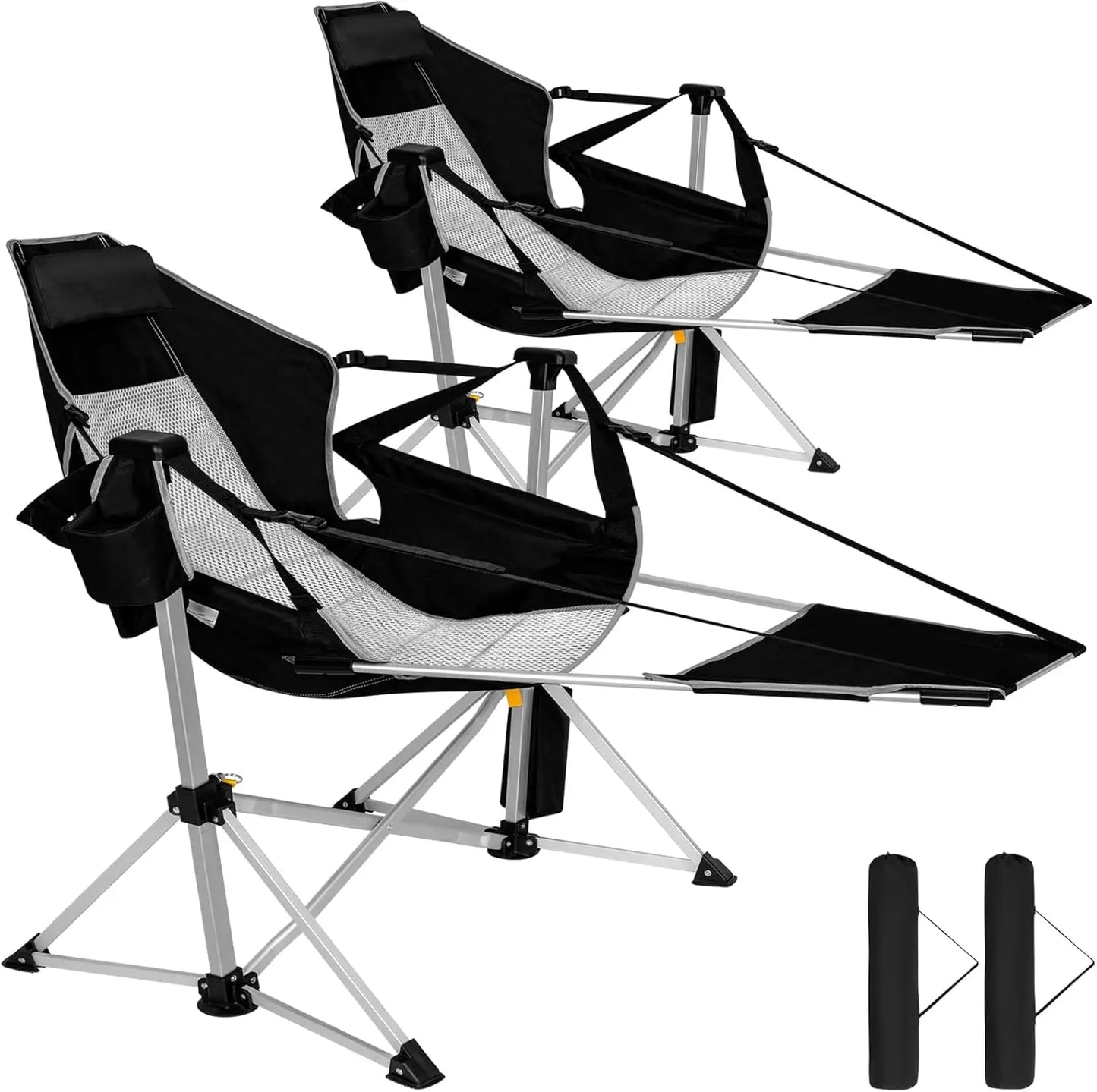 Two Pack Aluminum Hammock Chair With Footrest Portable Folding Swing Chair