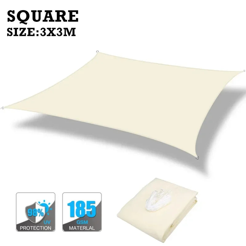 160GSM Waterproof Sun Shade Sail For Outdoor Patio Garden