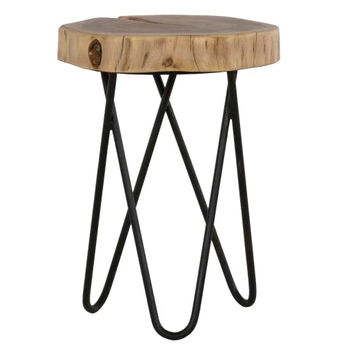 Rustic Contemporary Coffee Table With Iron Hairpin Legs Acacia Wood