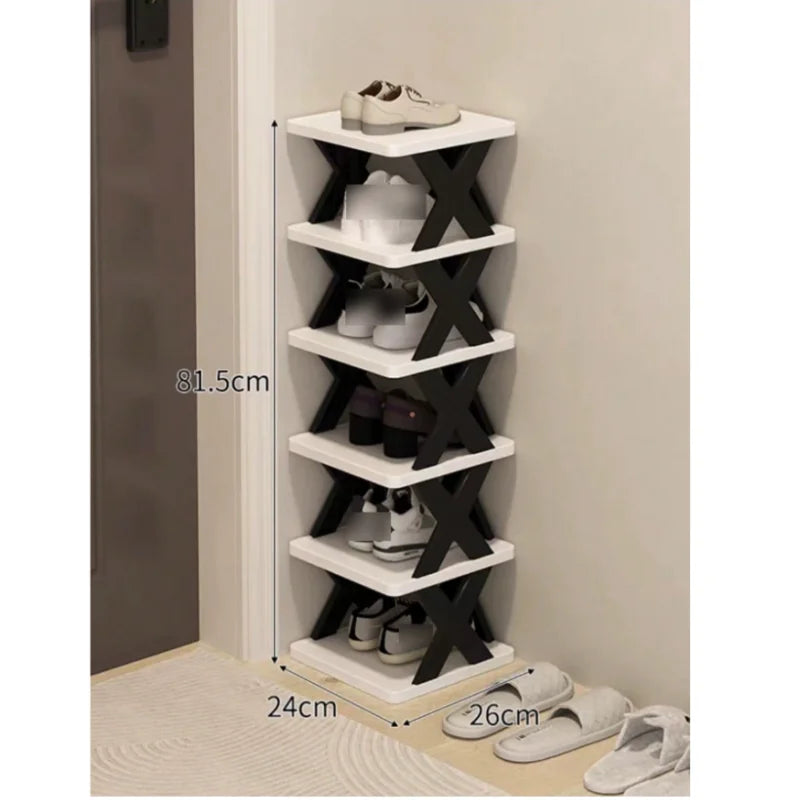 Multi Level Vertical Plastic Shoe Storage Organizer