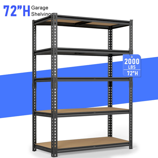 Heavy Duty Industrial Metal Storage Shelves Five-Tier Garage Unit
