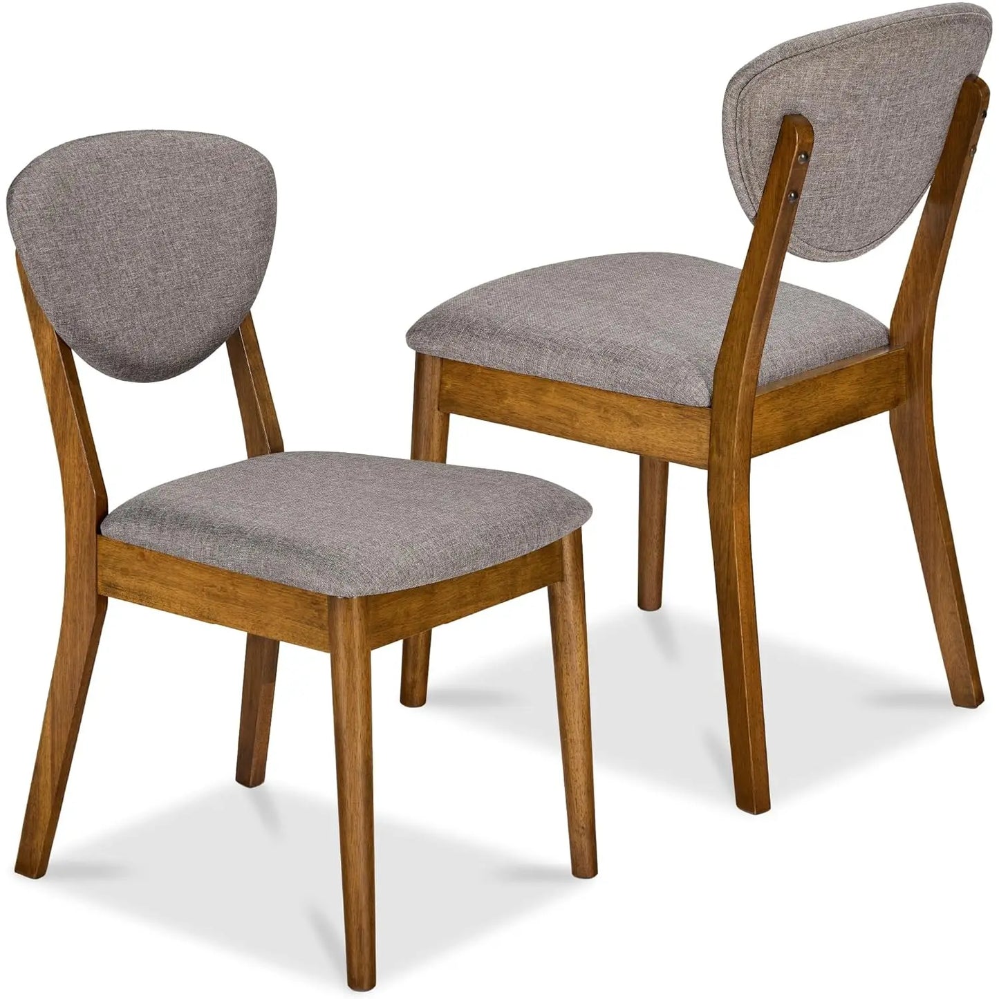 Mid Century Dining Chairs Set of 2 Upholstered Wood