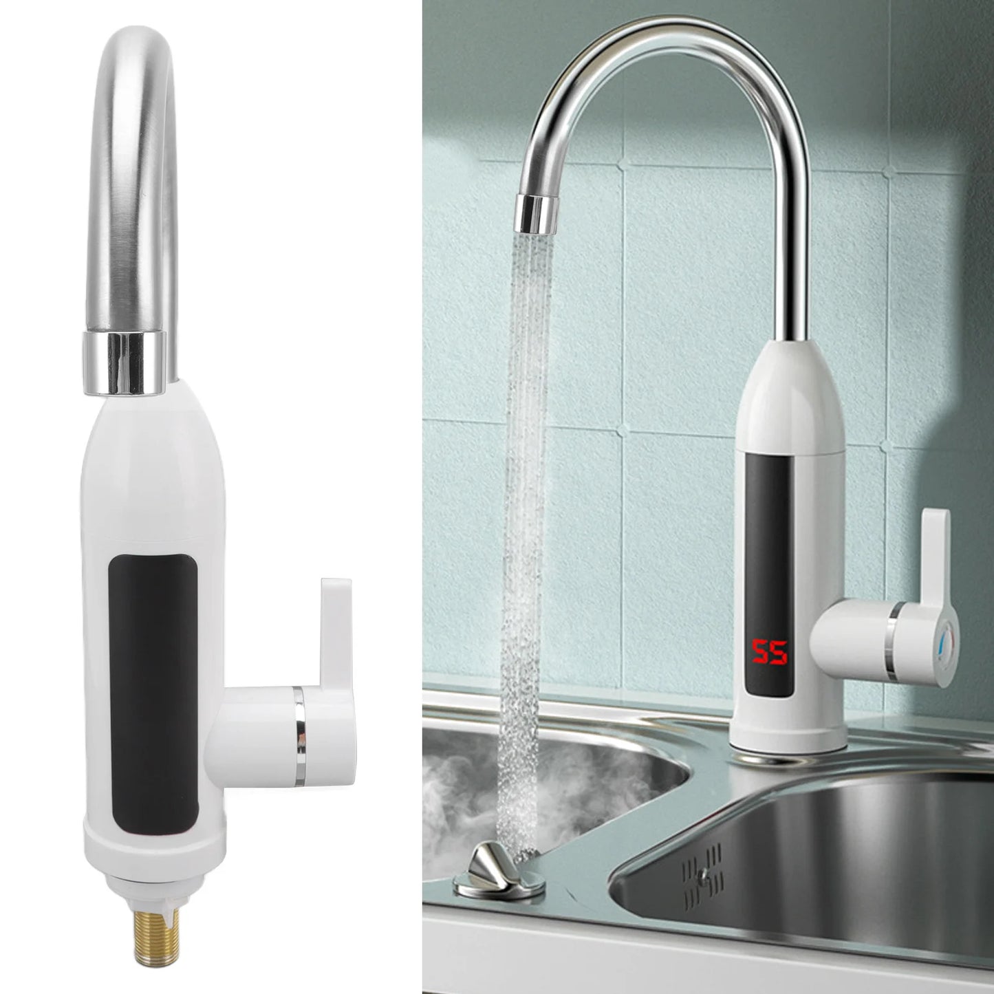 TOPINCN 3000W Instant Water Heater Faucet 360 Degree Rotatable