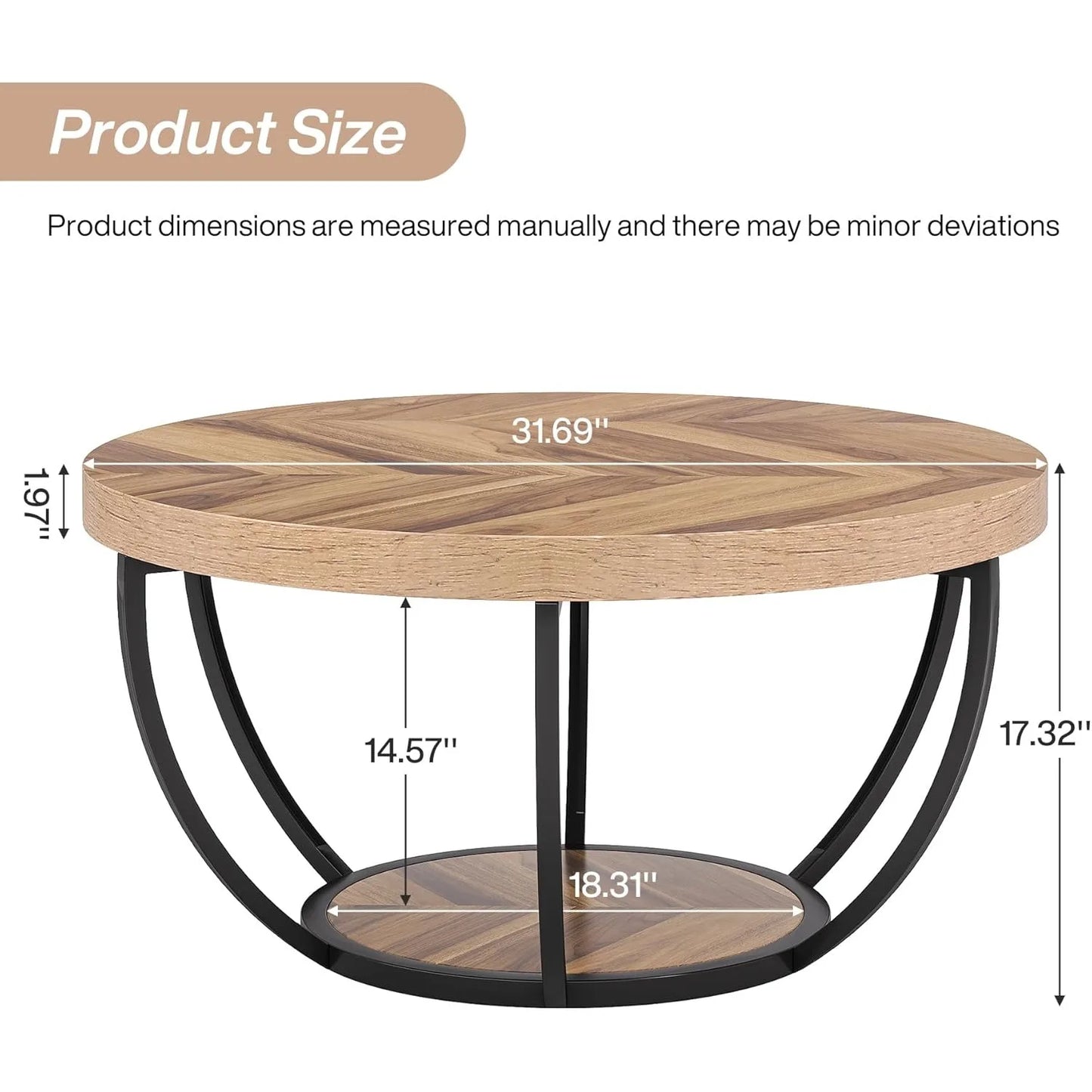 Little Tree Circle Marble Coffee Table With Gold Metal Legs Open Storage