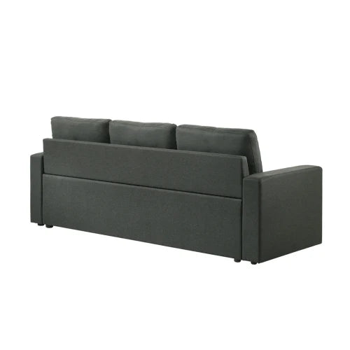Fabric Upholstered Sleeper Sofa With Tufted Cushions For Living Room