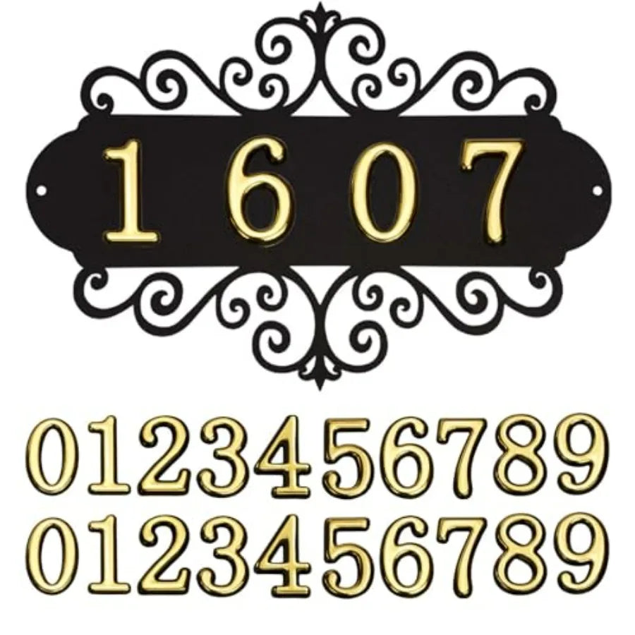 DIY Metal House Numbers Sign Outdoor Address Plaque Weatherproof