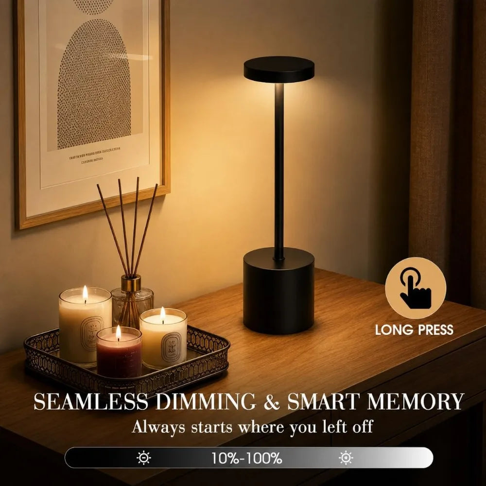 Cordless Table Lamp Set With Touch Control Dimmable 3 Modes Waterproof Portable