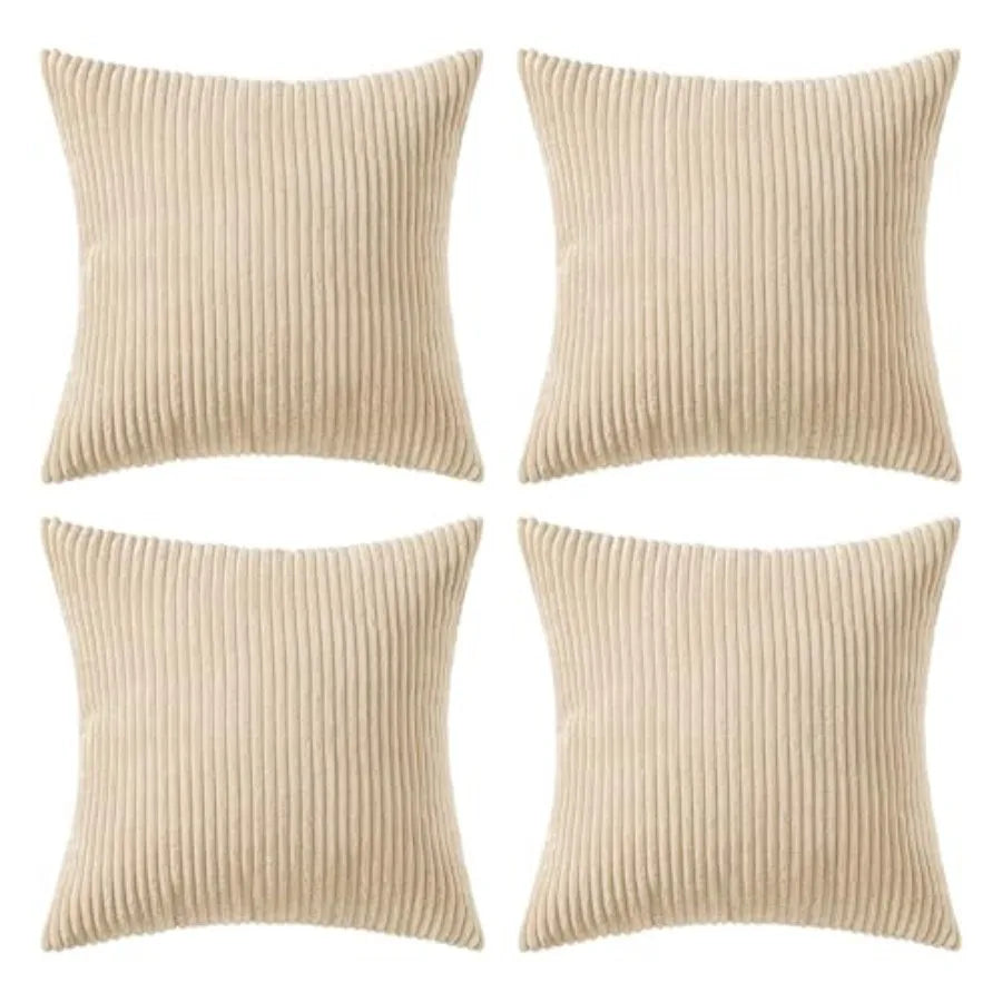 Modern Corduroy Farmhouse Throw Pillow Covers For Couch Decor