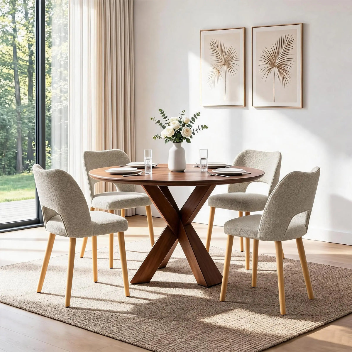HiMISS Modern Upholstered Dining Chairs With Butterfly Backs