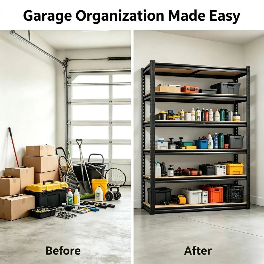 Heavy Duty Metal Storage Rack Five Tier MDF Board Unit