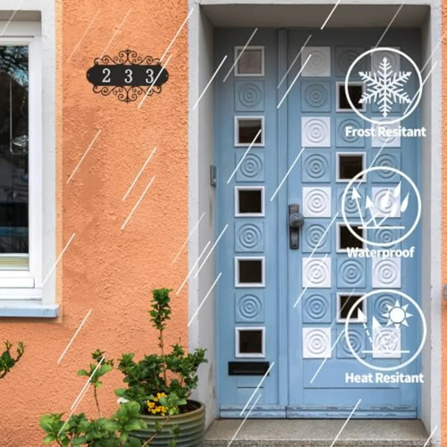 DIY Metal House Numbers Sign Outdoor Address Plaque Weatherproof