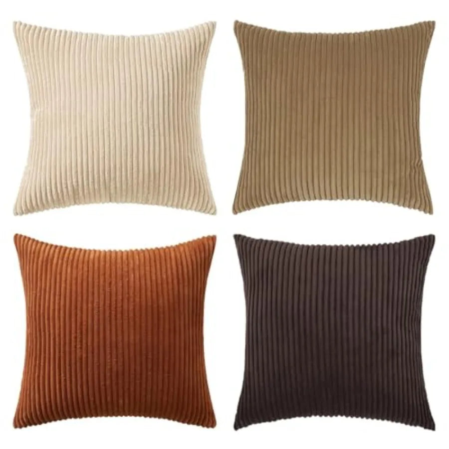 Modern Corduroy Farmhouse Throw Pillow Covers For Couch Decor