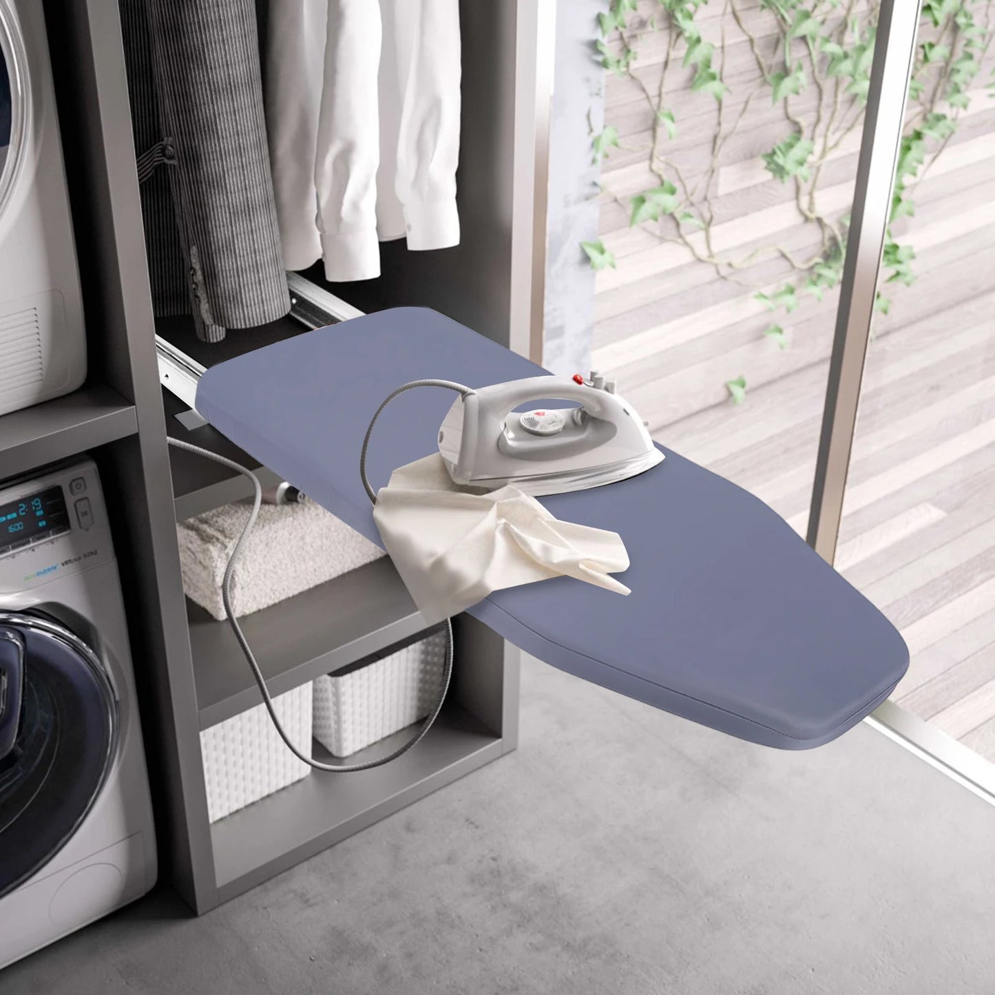 Retractable Ironing Board For Closet Stow Away Cabinet