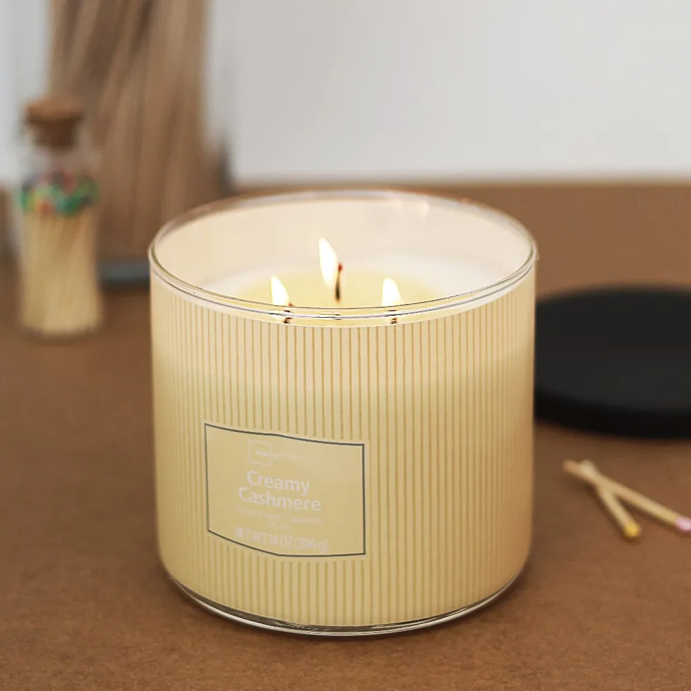 Textured Wrapped Candle Cashmere Scent Soy Wax Candle