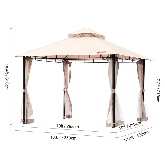 Portable Gazebo Canopy Tent Waterproof Collapsible Market Shelter