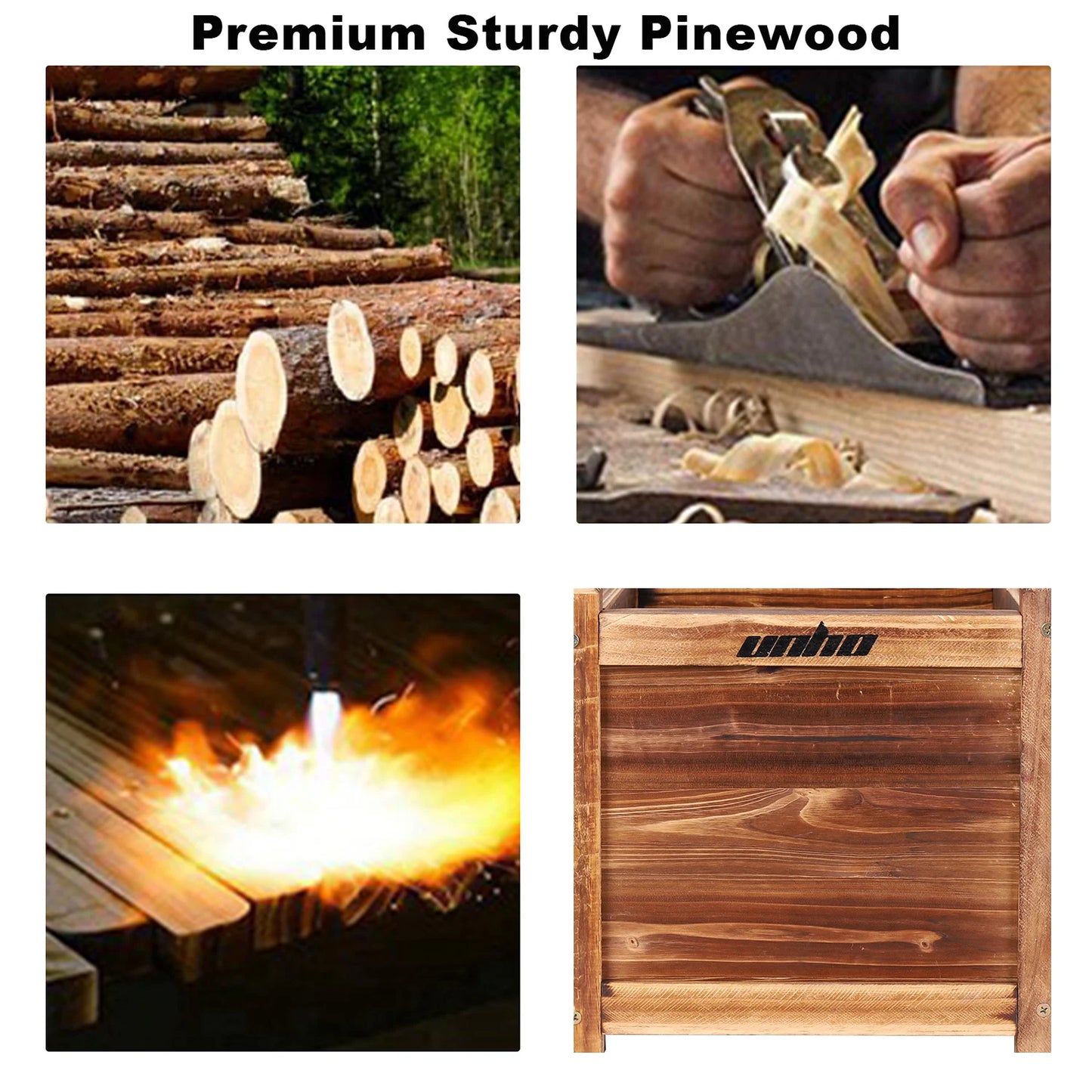 Wooden Raised Planter Box Pine Wood Indoor Outdoor Garden Bed