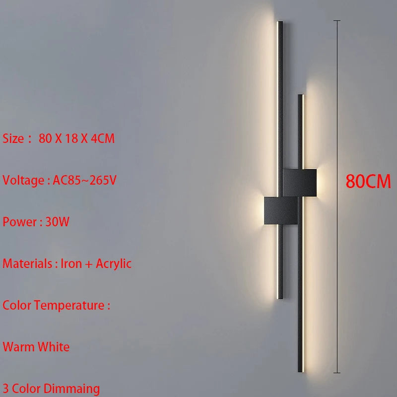 Dfiolk Straight Strip Wall Lamp Minimalist LED Sconce For Living Room
