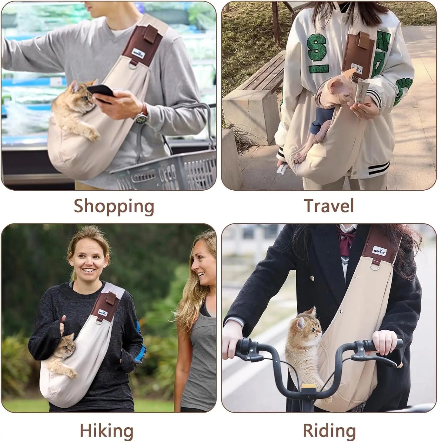 Dog Sling Carrier Hands Free Pet Papoose With Adjustable Strap