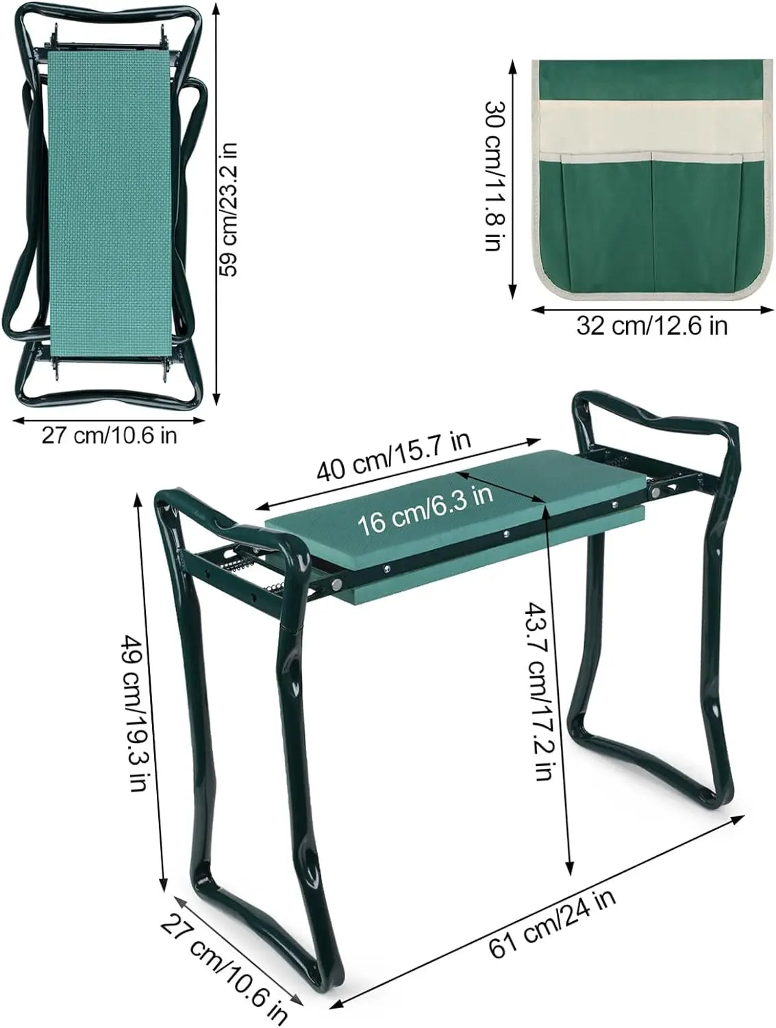 Garden Kneeler and Seat Upgraded Folding Bench For Outdoor Use