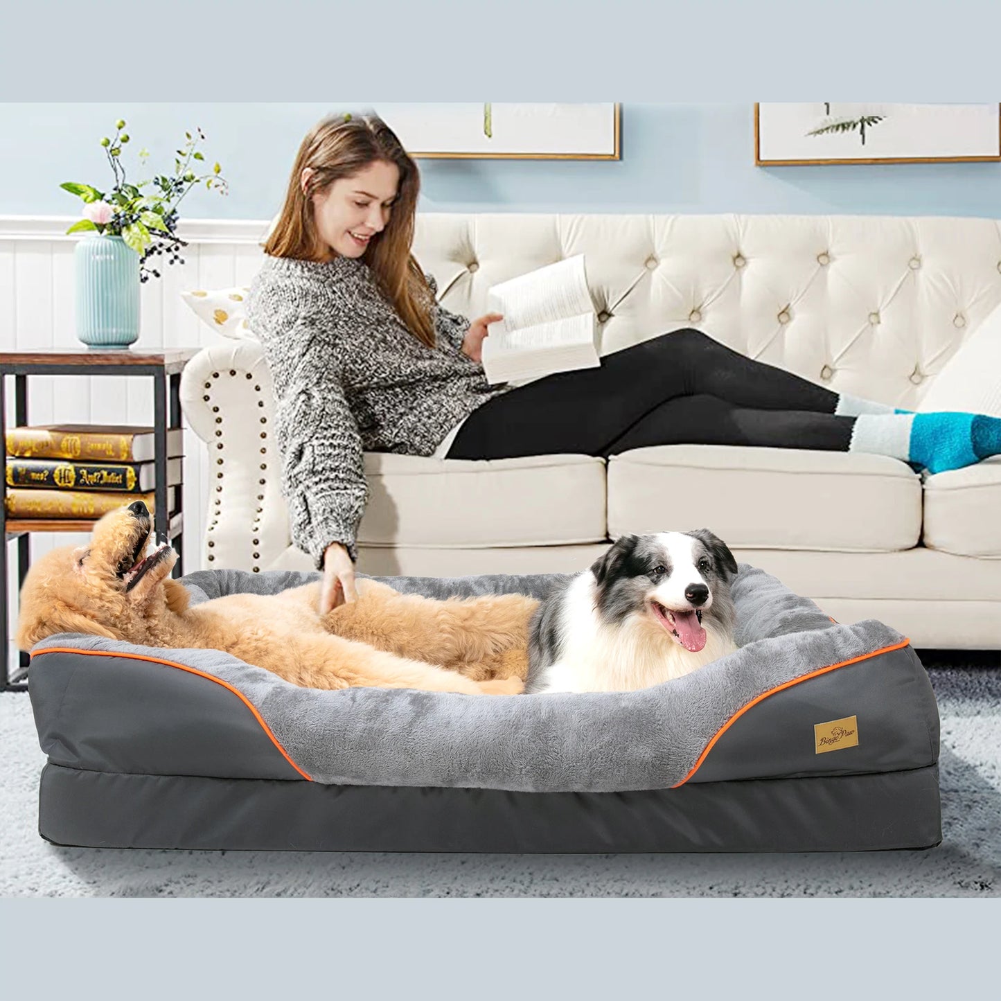 BINGOPAW Hypoallergenic Dog Bed With Removable Washable Cover Waterproof