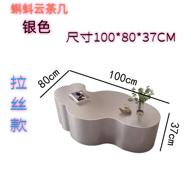 MDNG Modern Stainless Steel Coffee Table for Living Room Sealed Storage