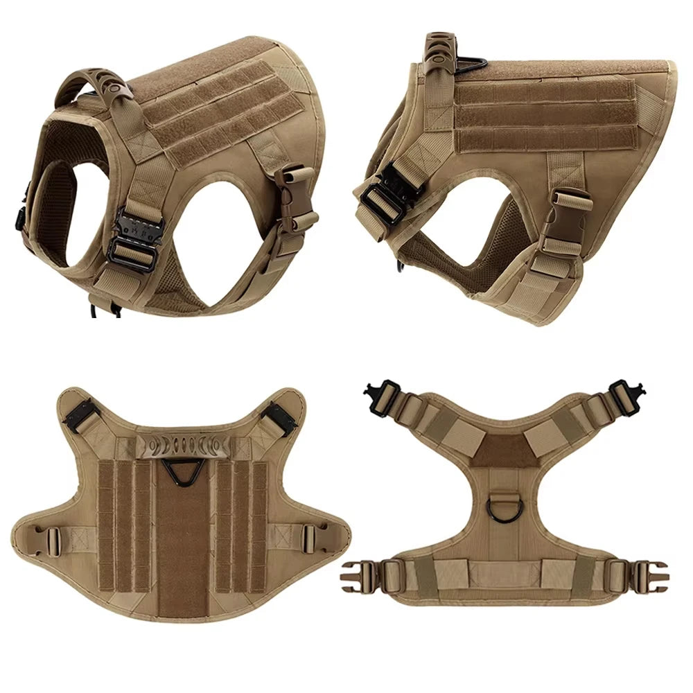 Adjustable Tactical Dog Harness And Leash Set For Medium To Large Dogs