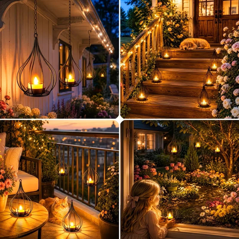 KPSTEK Waterproof Solar Lanterns Hanging LED Outdoor Garden Decor