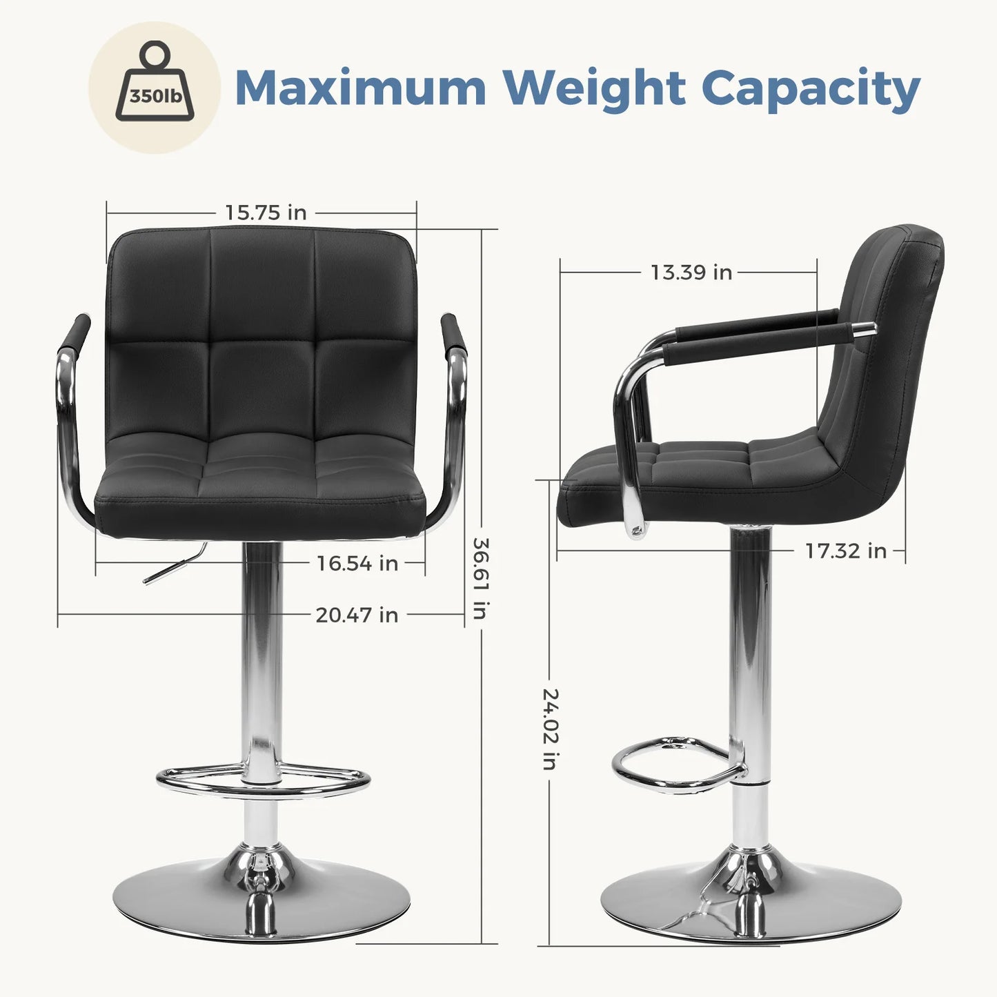 JHK Ergonomic PU Leather Armrests Office Chair With Adjustable Height