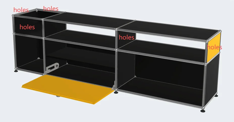 Bigcityfur Modern Metal Corner TV Stand Storage Cabinet