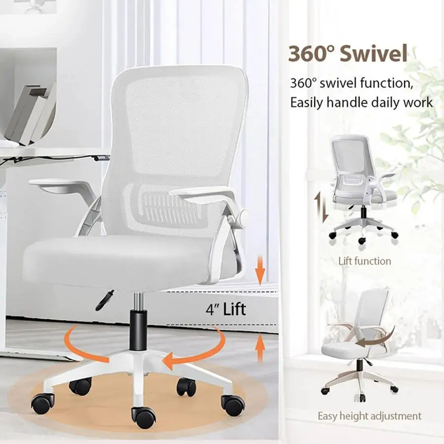 Office Chair Ergonomic Mesh Swivel Chair With Flip Up Arms
