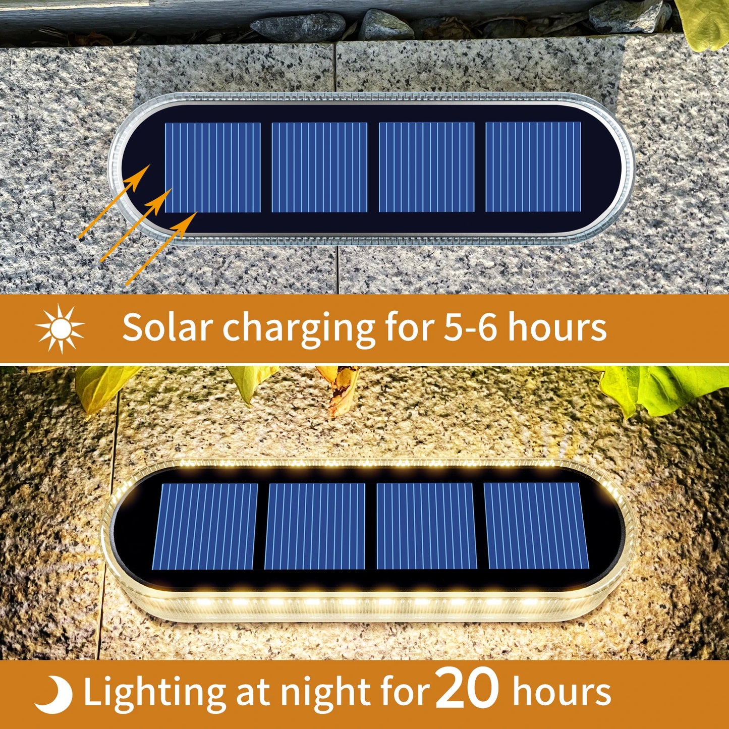 Solar Deck Lights IP68 Waterproof Auto On Off LED Lighting