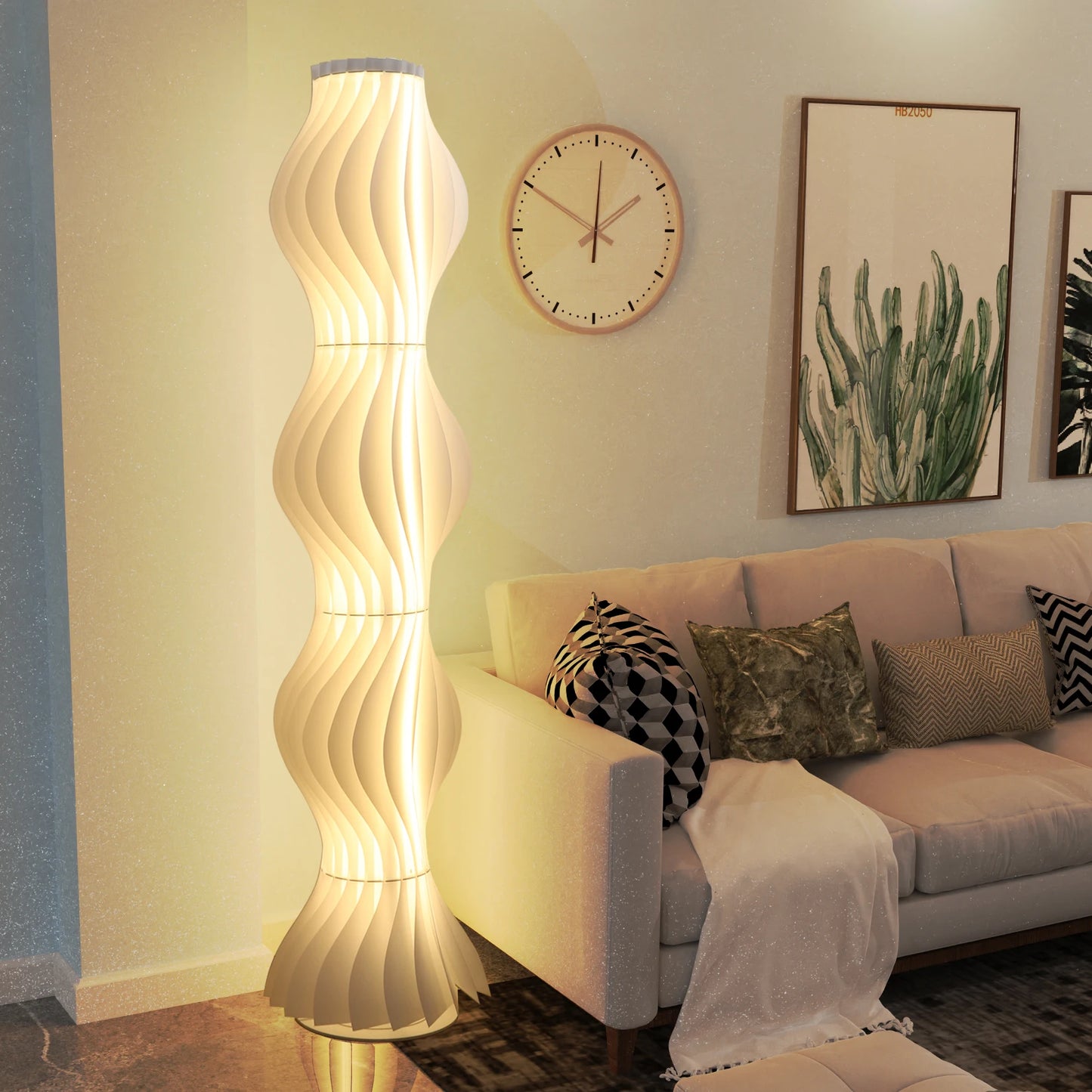 Iron Floor Lamp With Pleated Shade For Nordic Ambient Lighting
