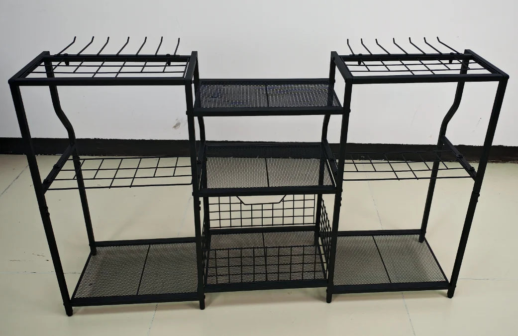 Freestanding Rotatable Garden Tool Rack Metal Storage Organizer