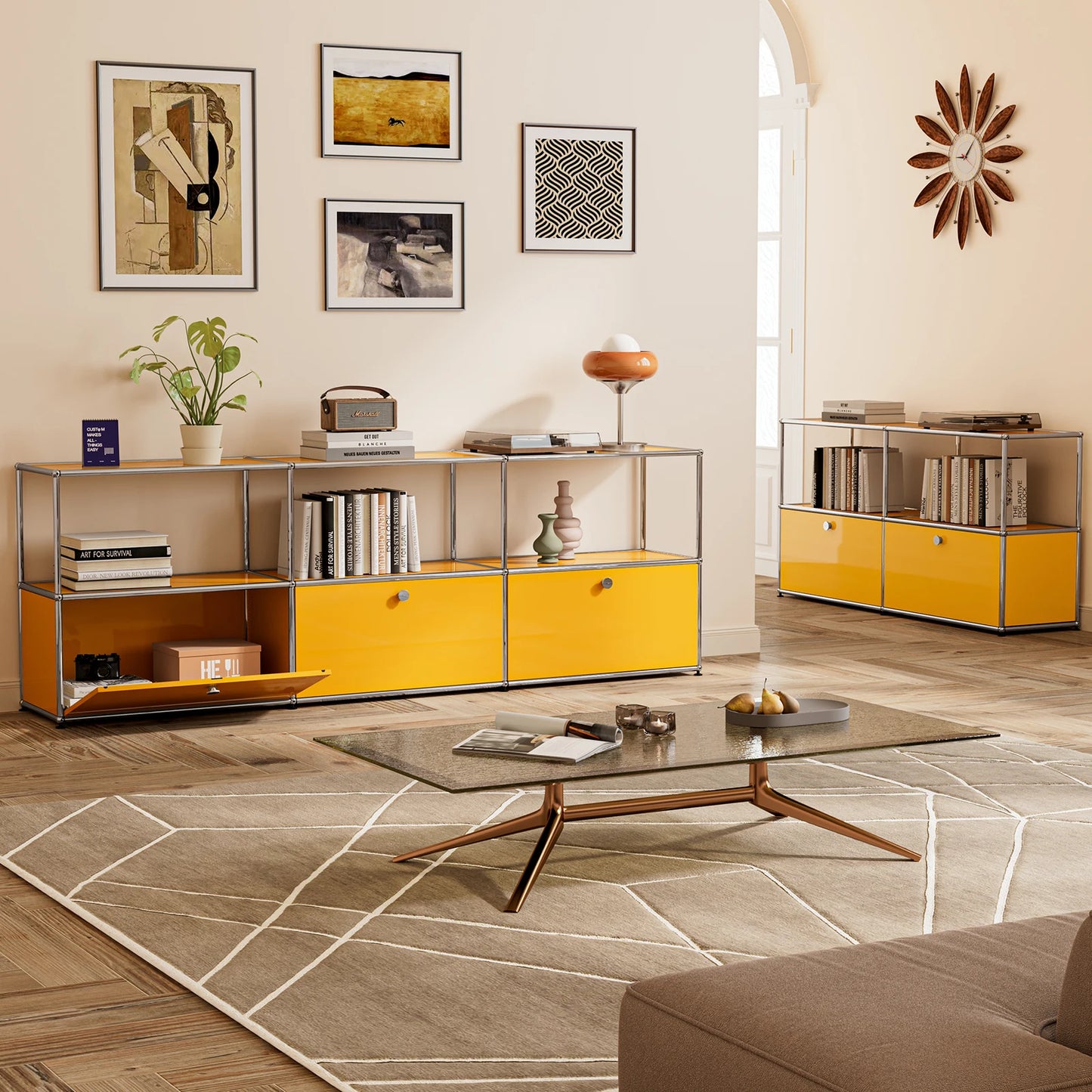Metal Storage Cabinet TV Stand for Living Room and Office