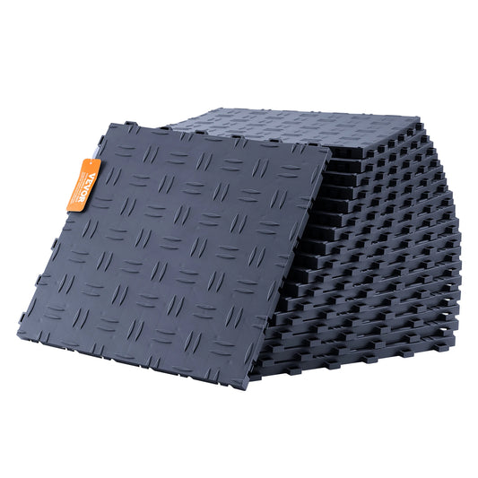 SucceBuy Garage Tiles Interlocking 12x12in 25 Pack Garage Floor Covering Non-Slip Double-Sided Texture Garage Flooring Tiles