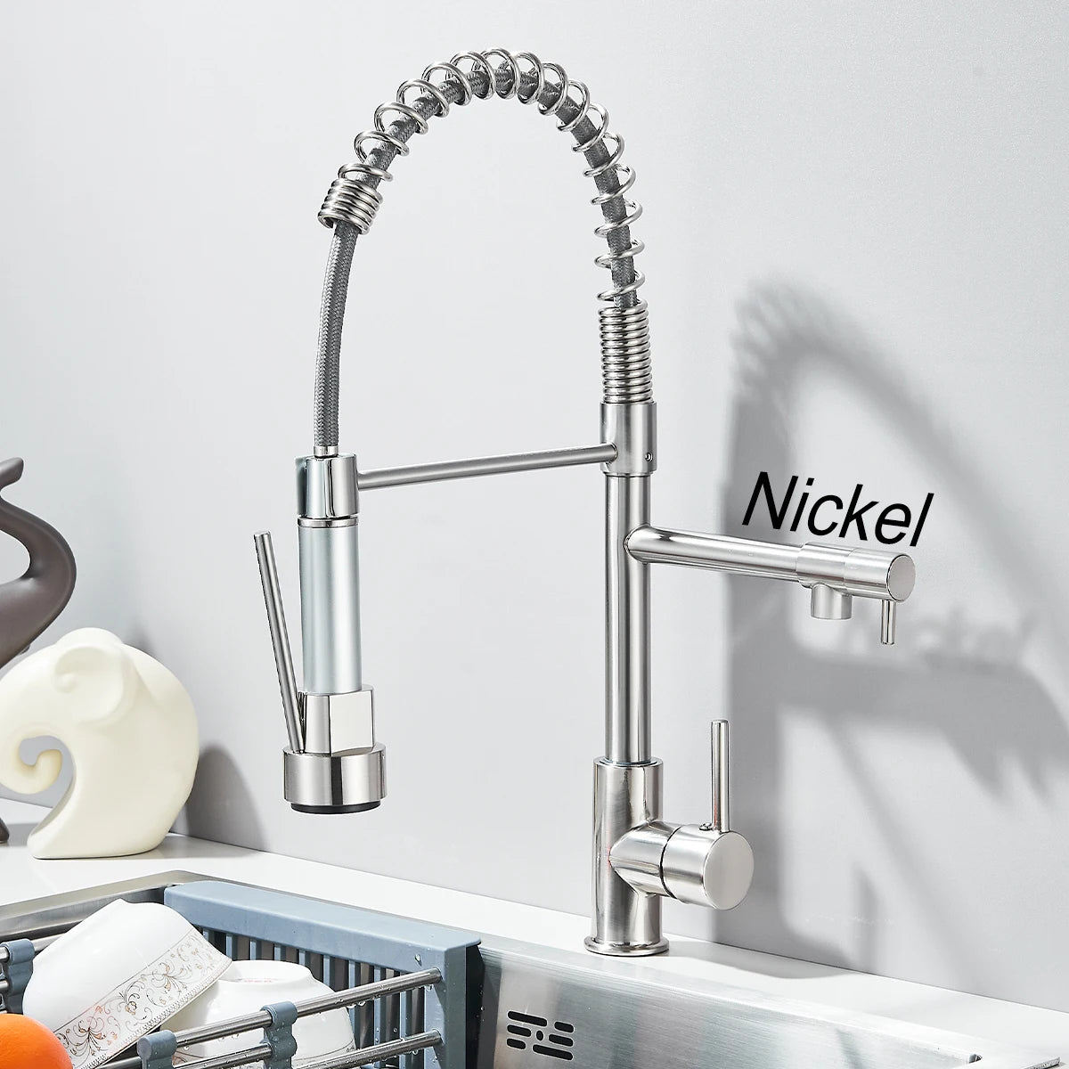 Fmhjfisd Pull Down Kitchen Faucet Dual Spout 360 Degree Rotation