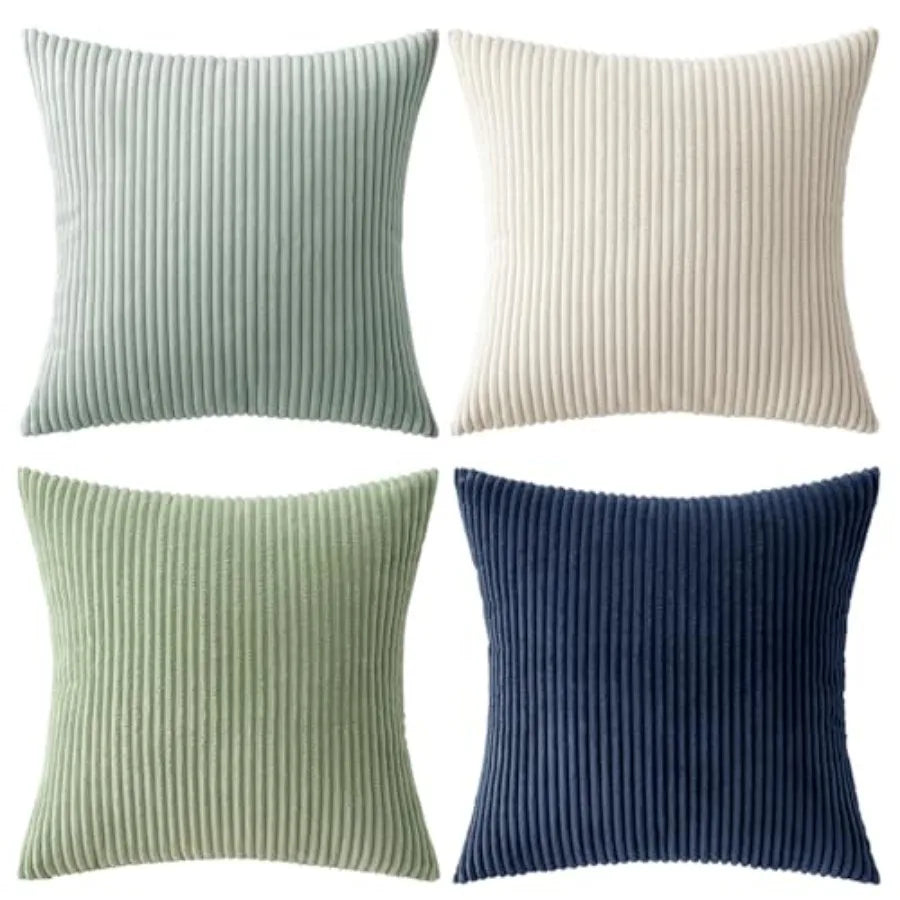 Modern Corduroy Farmhouse Throw Pillow Covers For Couch Decor