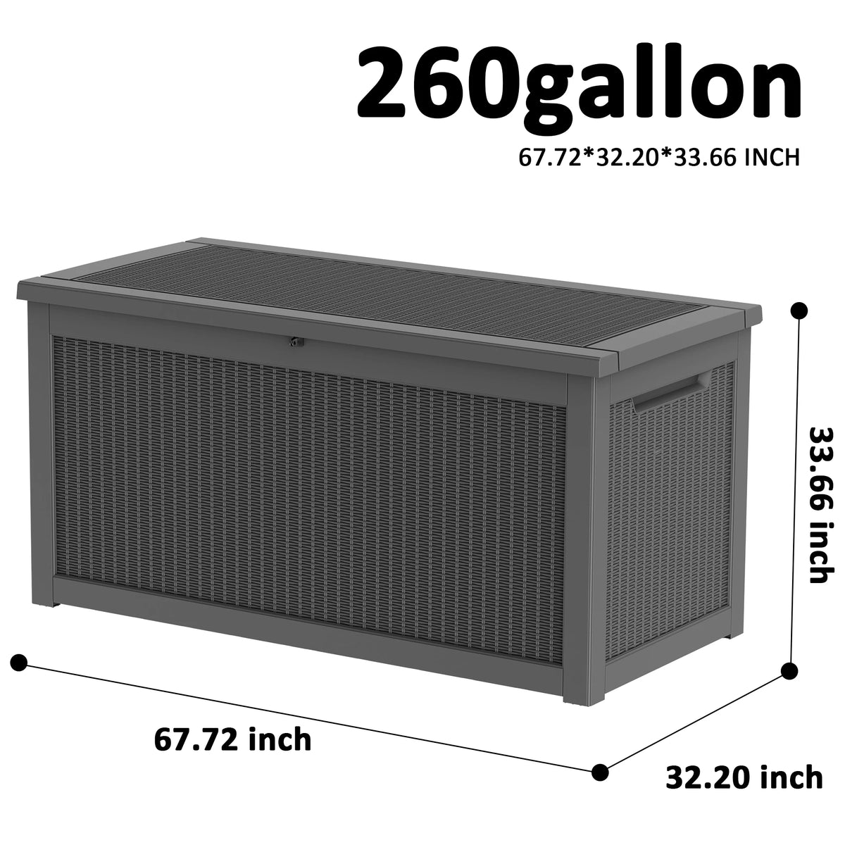 Weather Resistant Resin Outdoor Storage Chest With Lockable Lid