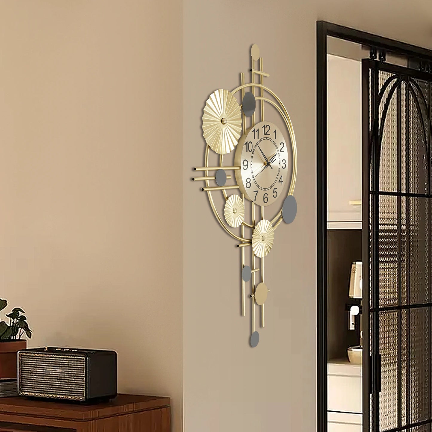 Decorative Art Wall Clock Silent Non Ticking For Living Room