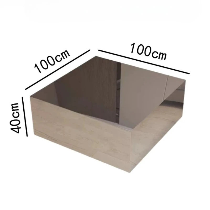 MDNG Modern Stainless Steel Coffee Table for Living Room Sealed Storage