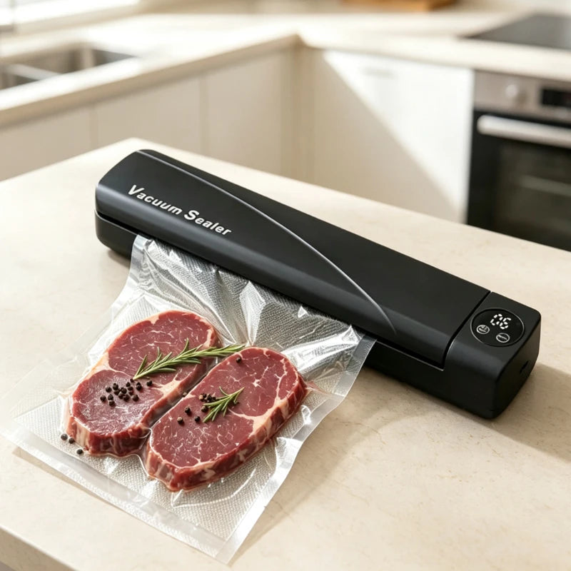 Automatic Vacuum Sealer With Digital Display For Dry And Wet Foods